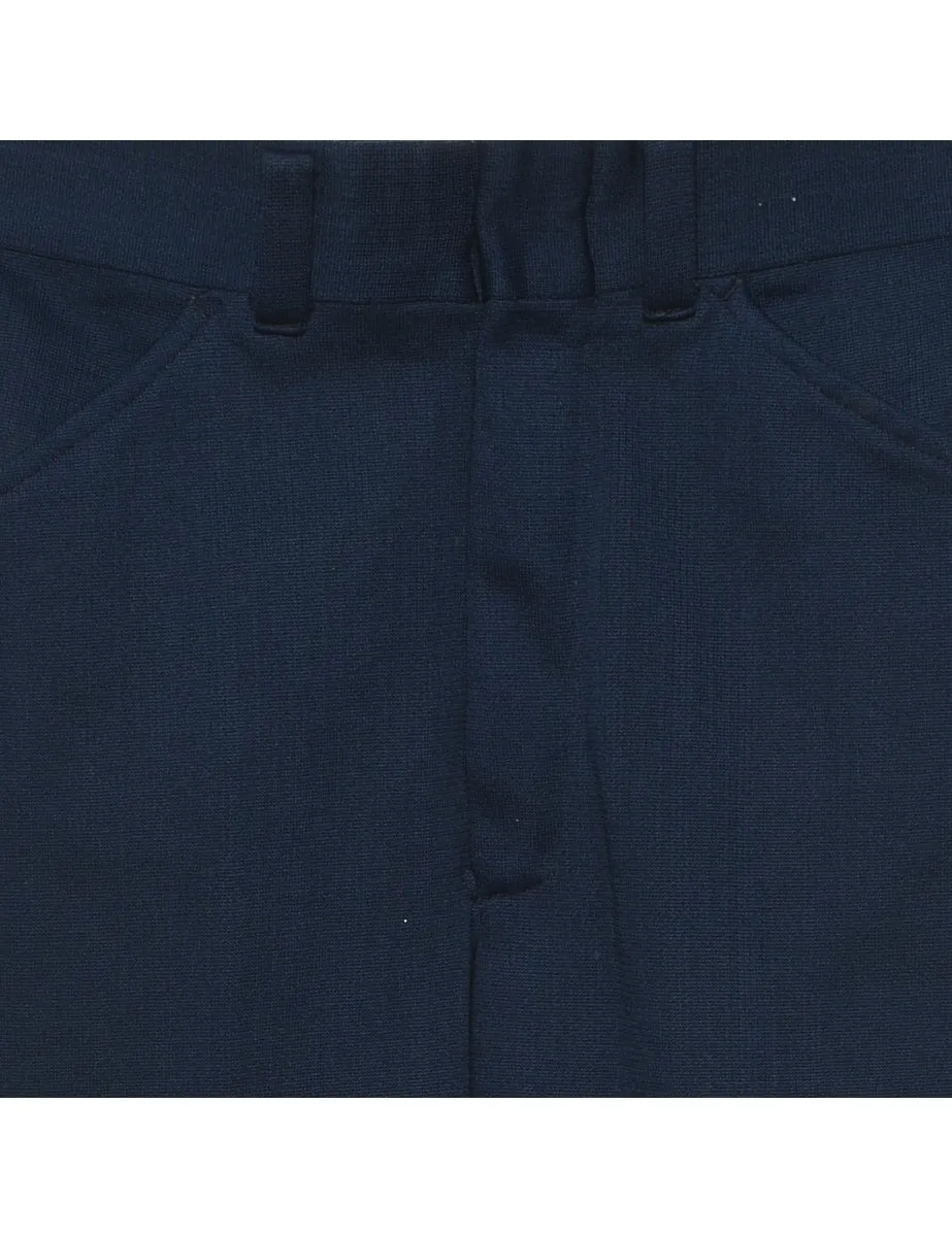 1970s Navy Classic Straight-Fit Suit Trousers - W30 L26