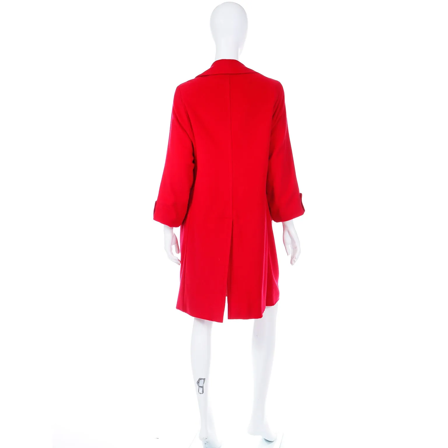 1980s Vintage Red Cashmere Long Coat