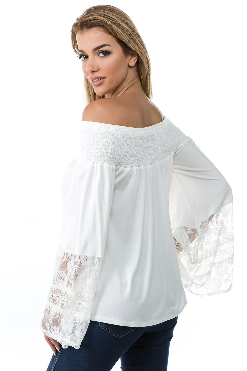 AGNES OFF SHOULDER TOP (IVORY)- VT2691