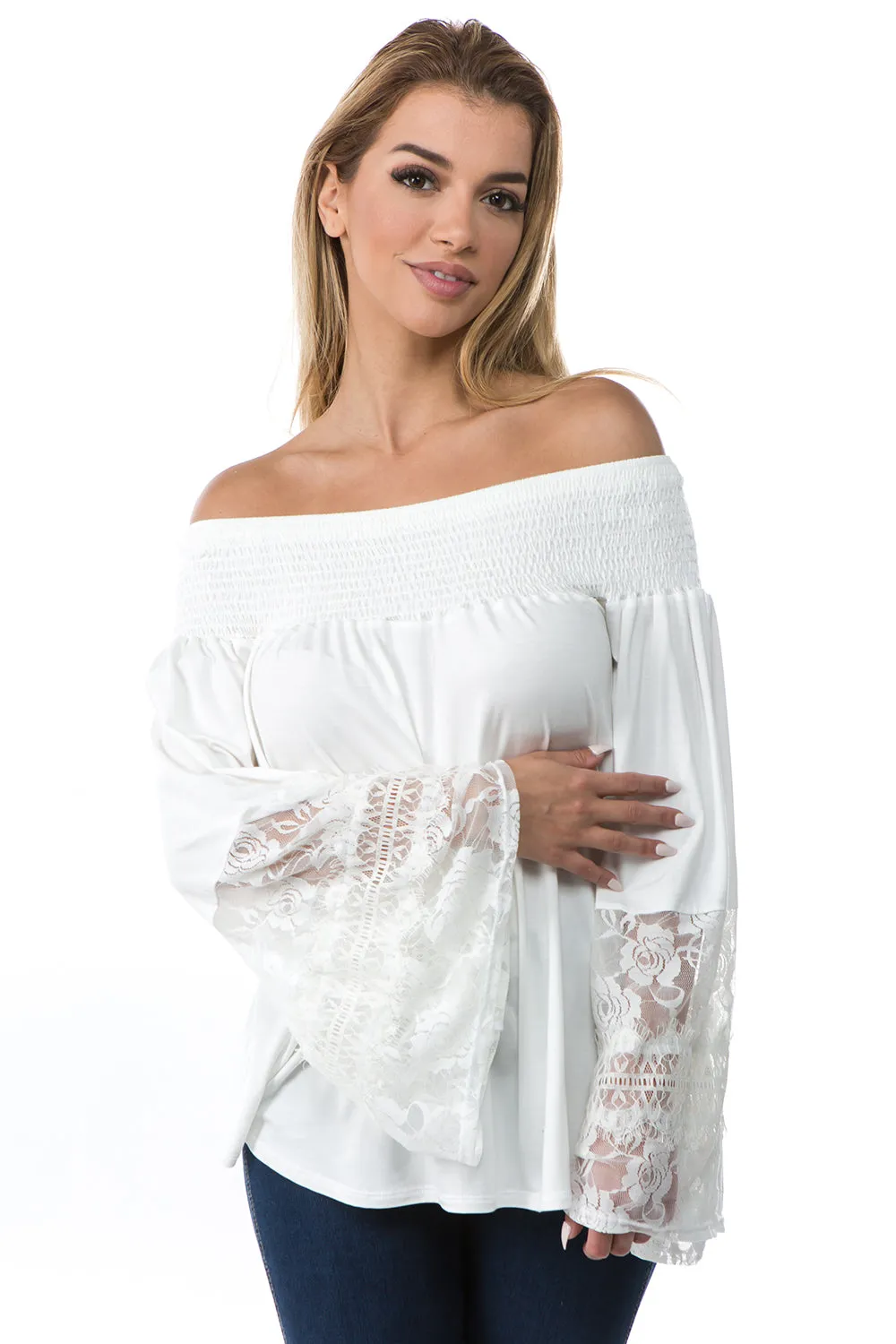 AGNES OFF SHOULDER TOP (IVORY)- VT2691