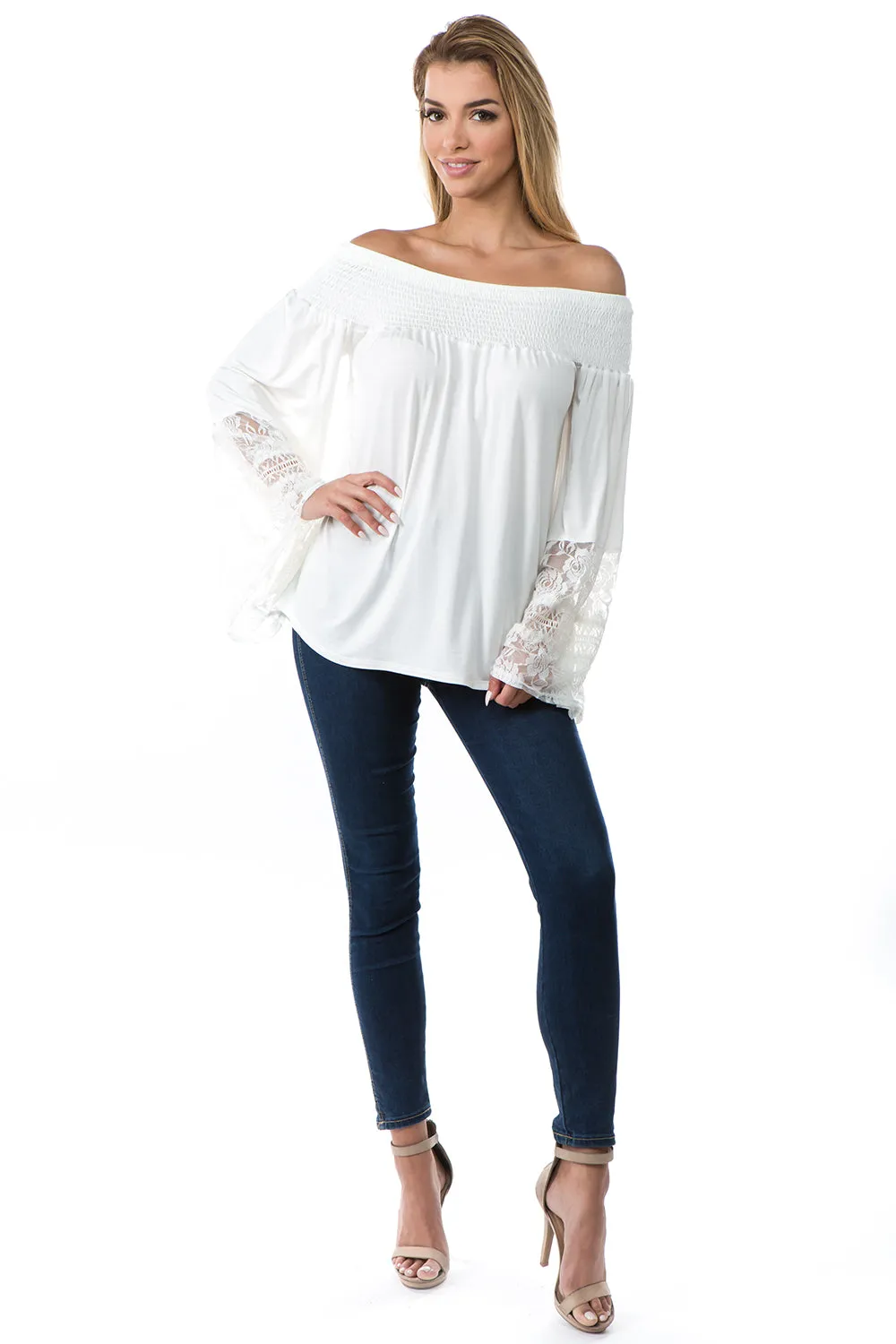 AGNES OFF SHOULDER TOP (IVORY)- VT2691