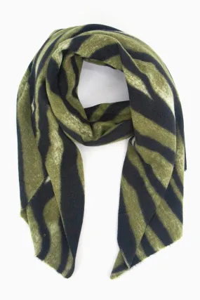 Ainslie Lightweight Scarf - Green, Zebra