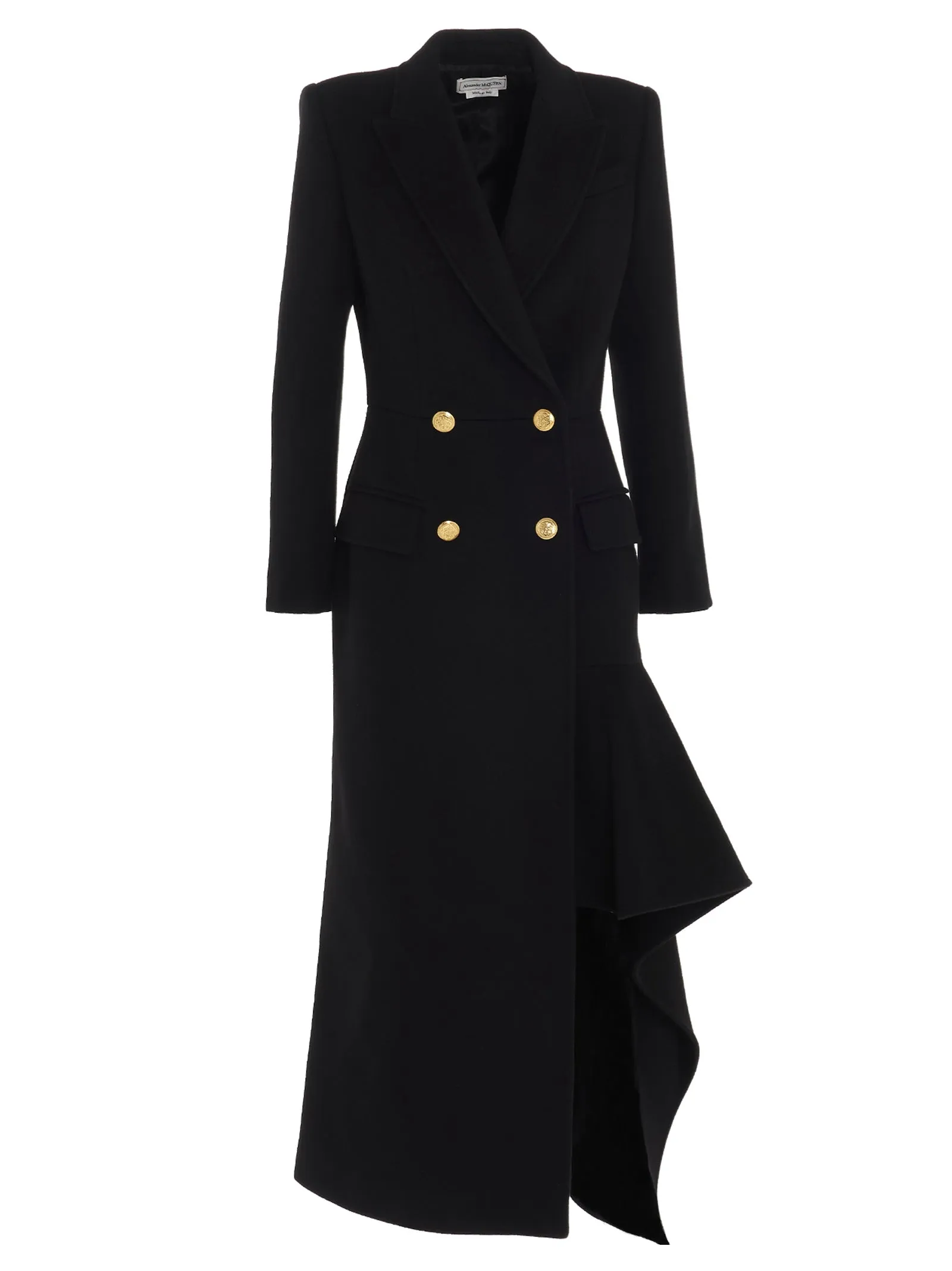 Alexander McQueen Double-Breasted Draped Coat