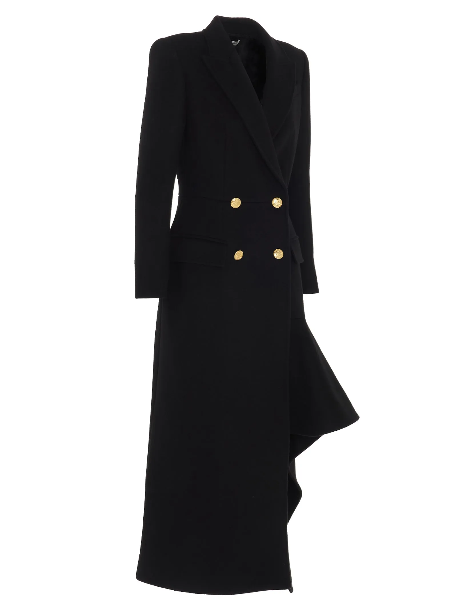 Alexander McQueen Double-Breasted Draped Coat