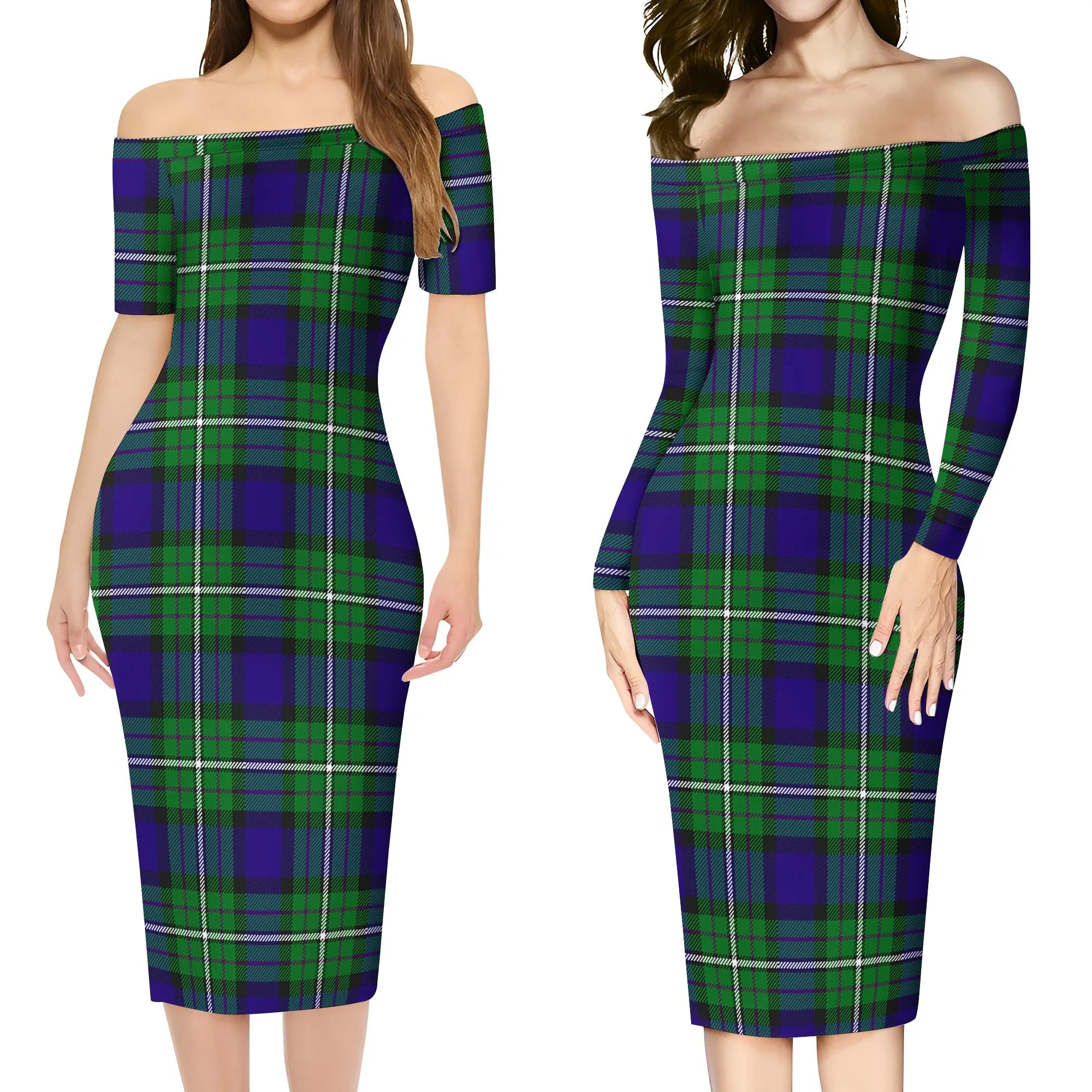 Alexander Tartan Off Shoulder Lady Dress