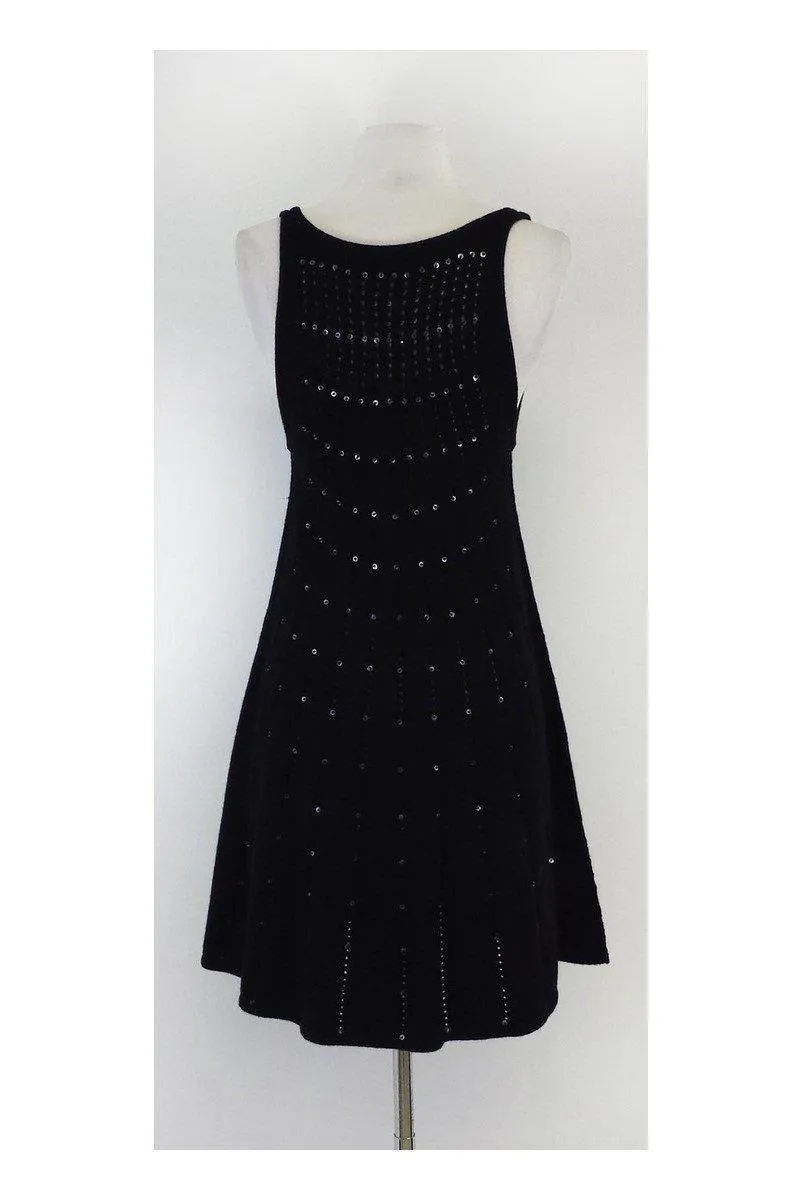 Alice & Olivia - Black Embellished Sweater Dress Sz S