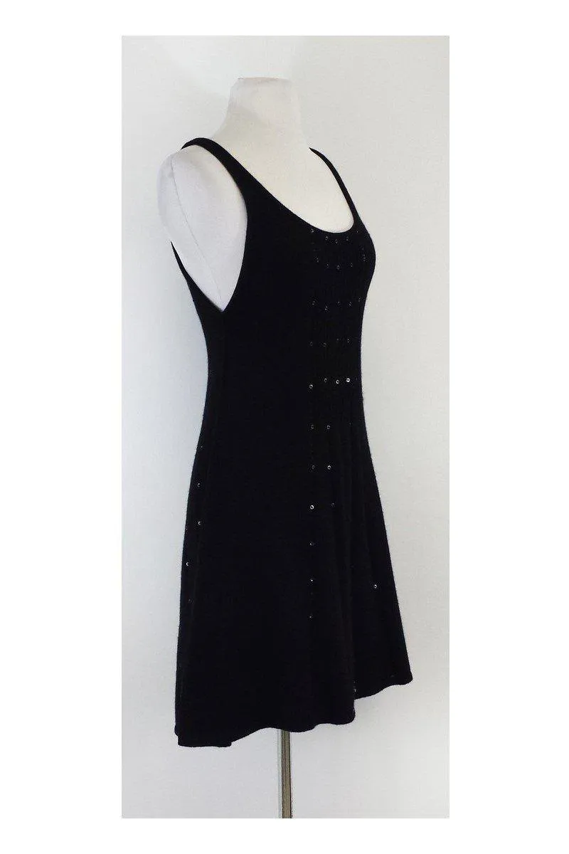 Alice & Olivia - Black Embellished Sweater Dress Sz S