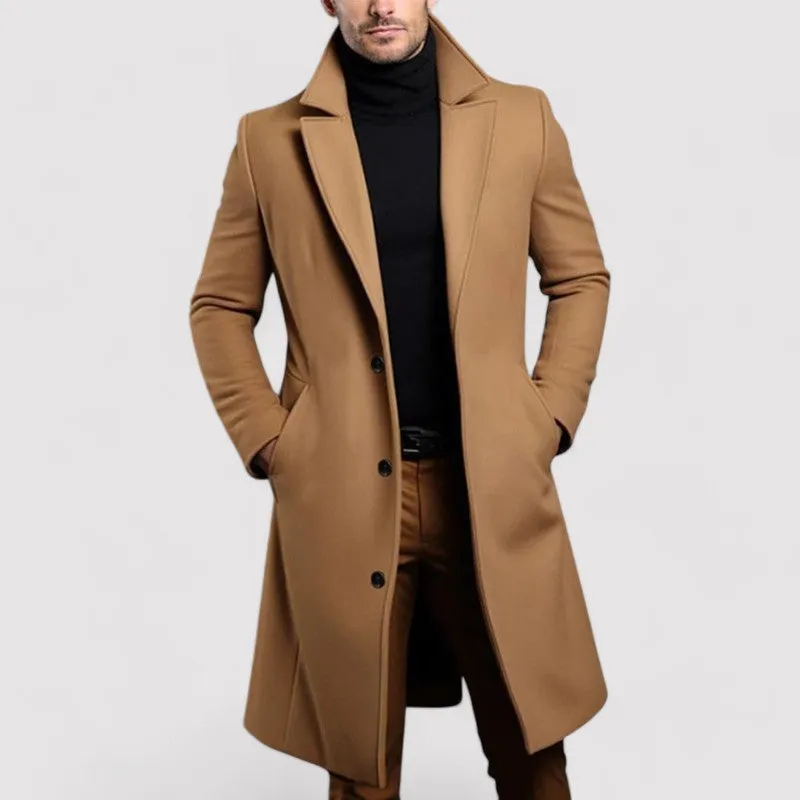 Ancien | Men’s Long Winter Coat in Merino Wool