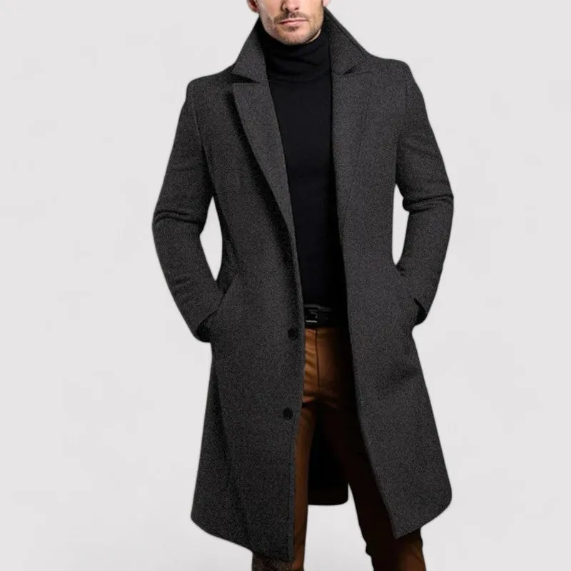 Ancien | Men’s Long Winter Coat in Merino Wool