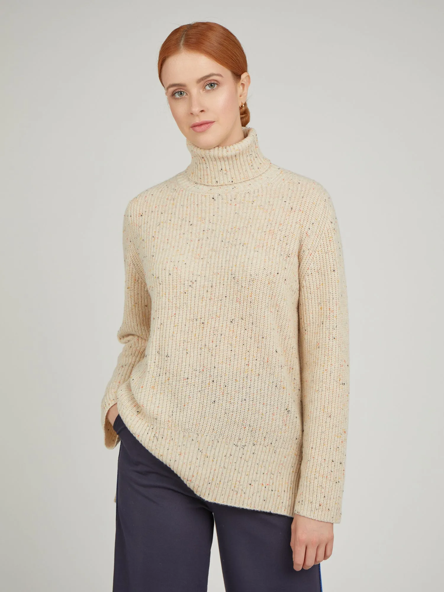 Angelique Speckle Long Line Cashmere Jumper