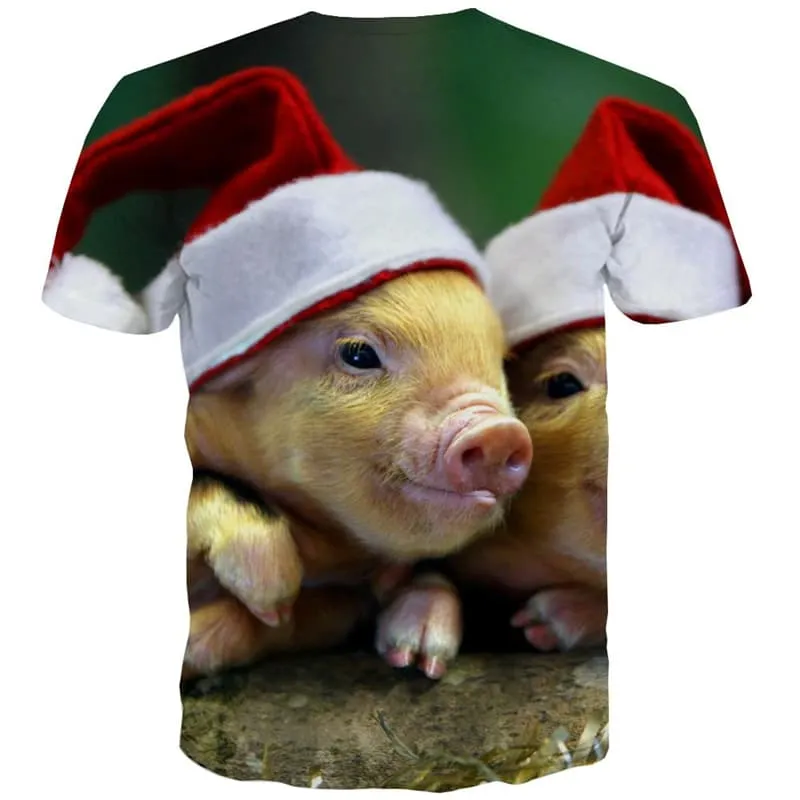 Animal T-shirt Men Christmas T-shirts 3d Lovely T shirts Funny Harajuku T-shirts Graphic