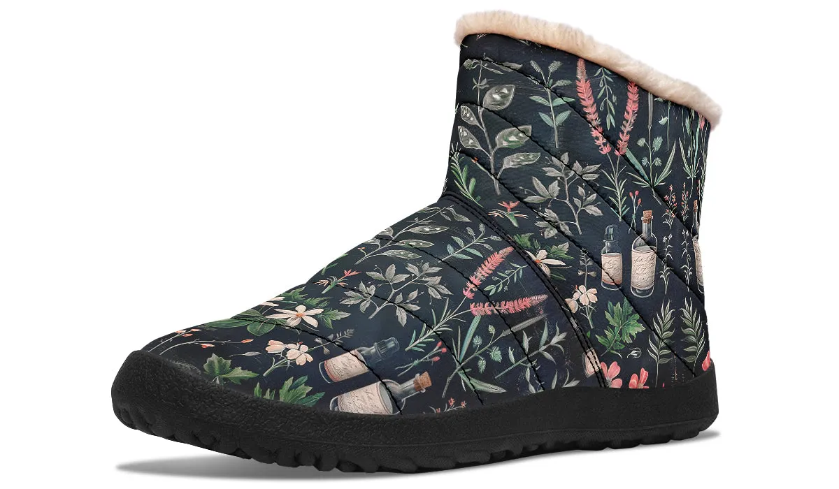 Apothecary Haven Comfy Winter Boots - Warm Vegan Boots with Side Zipper and Anti-Slip Soles