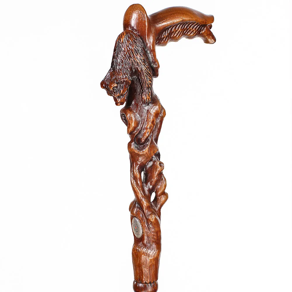 Awakening Bear (dark) Artisan Intricate Handcarved Cane