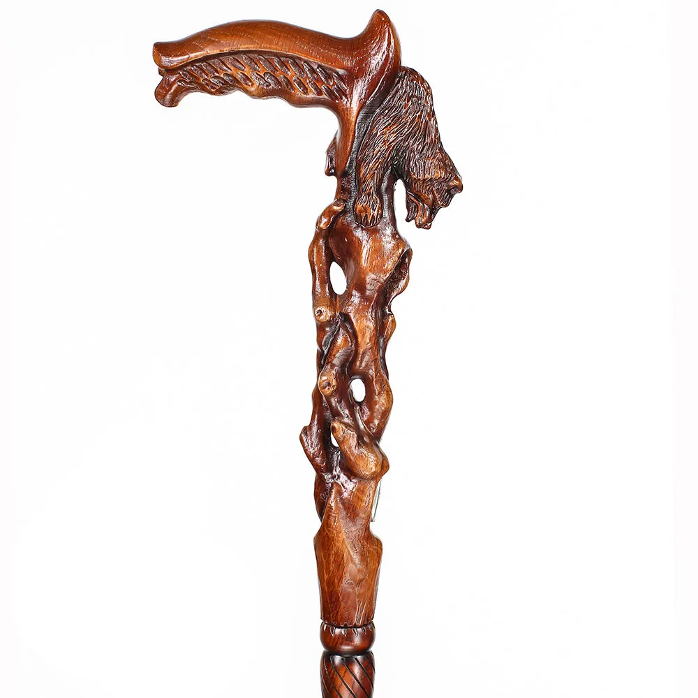 Awakening Bear (dark) Artisan Intricate Handcarved Cane