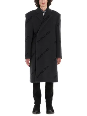 Balenciaga All Over Logo Coat