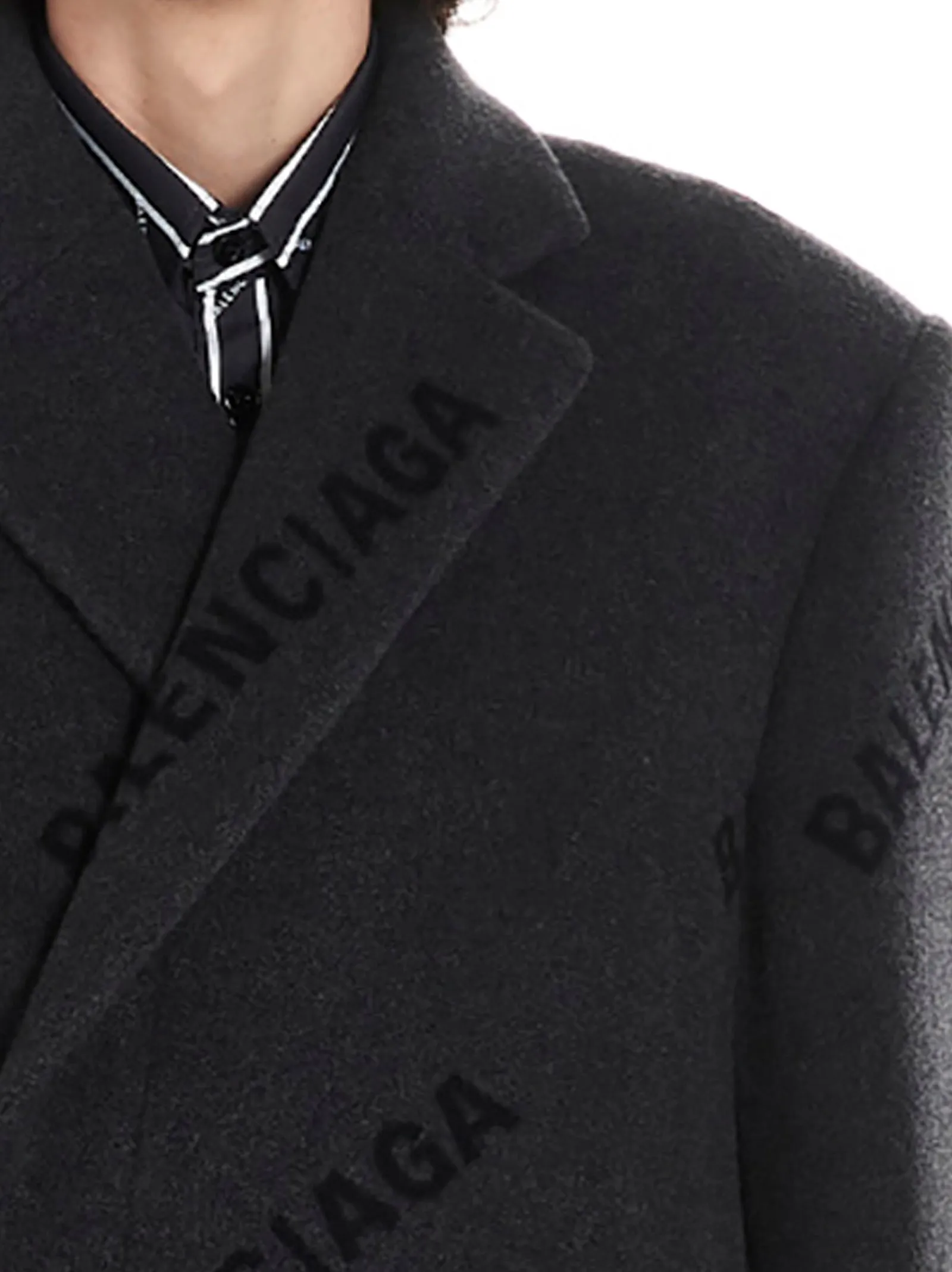 Balenciaga All Over Logo Coat