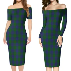 Barclay Tartan Off Shoulder Lady Dress