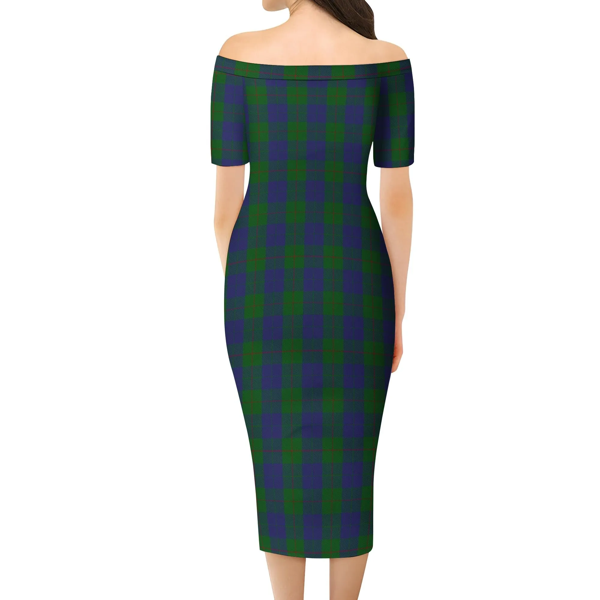 Barclay Tartan Off Shoulder Lady Dress