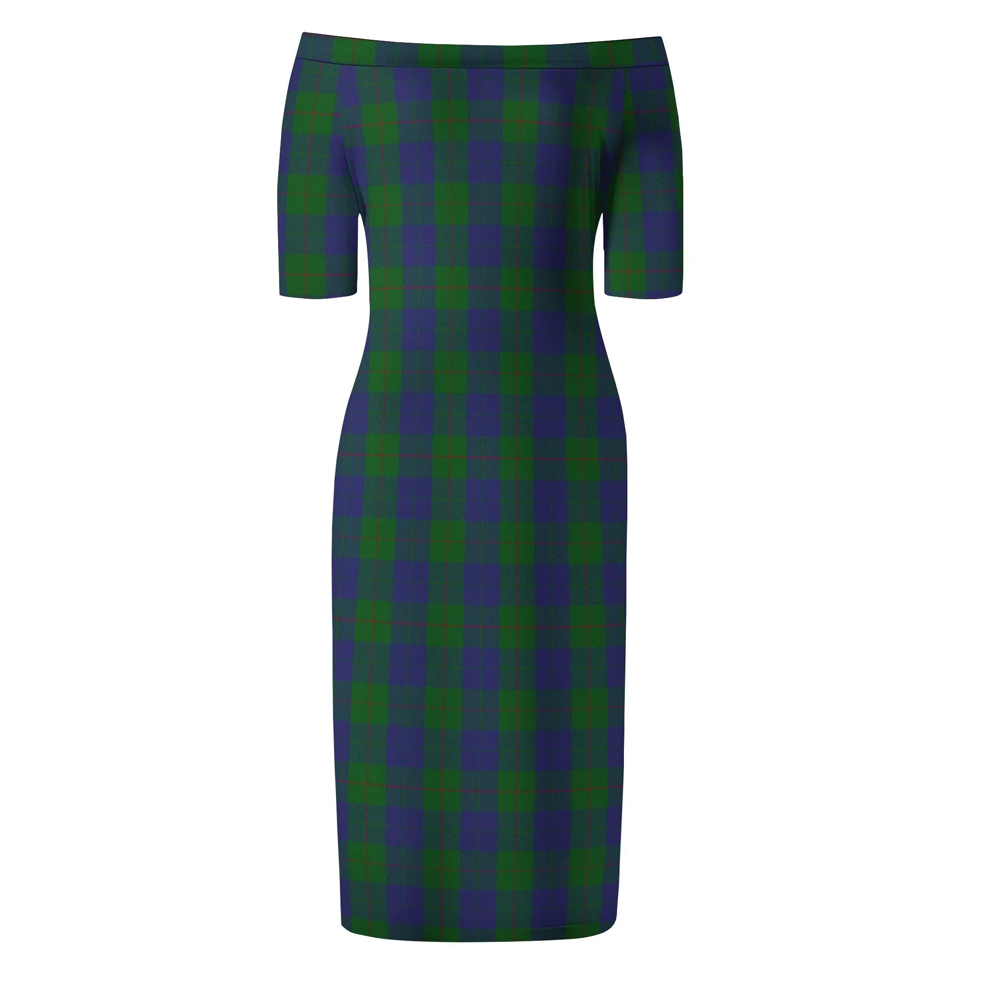 Barclay Tartan Off Shoulder Lady Dress