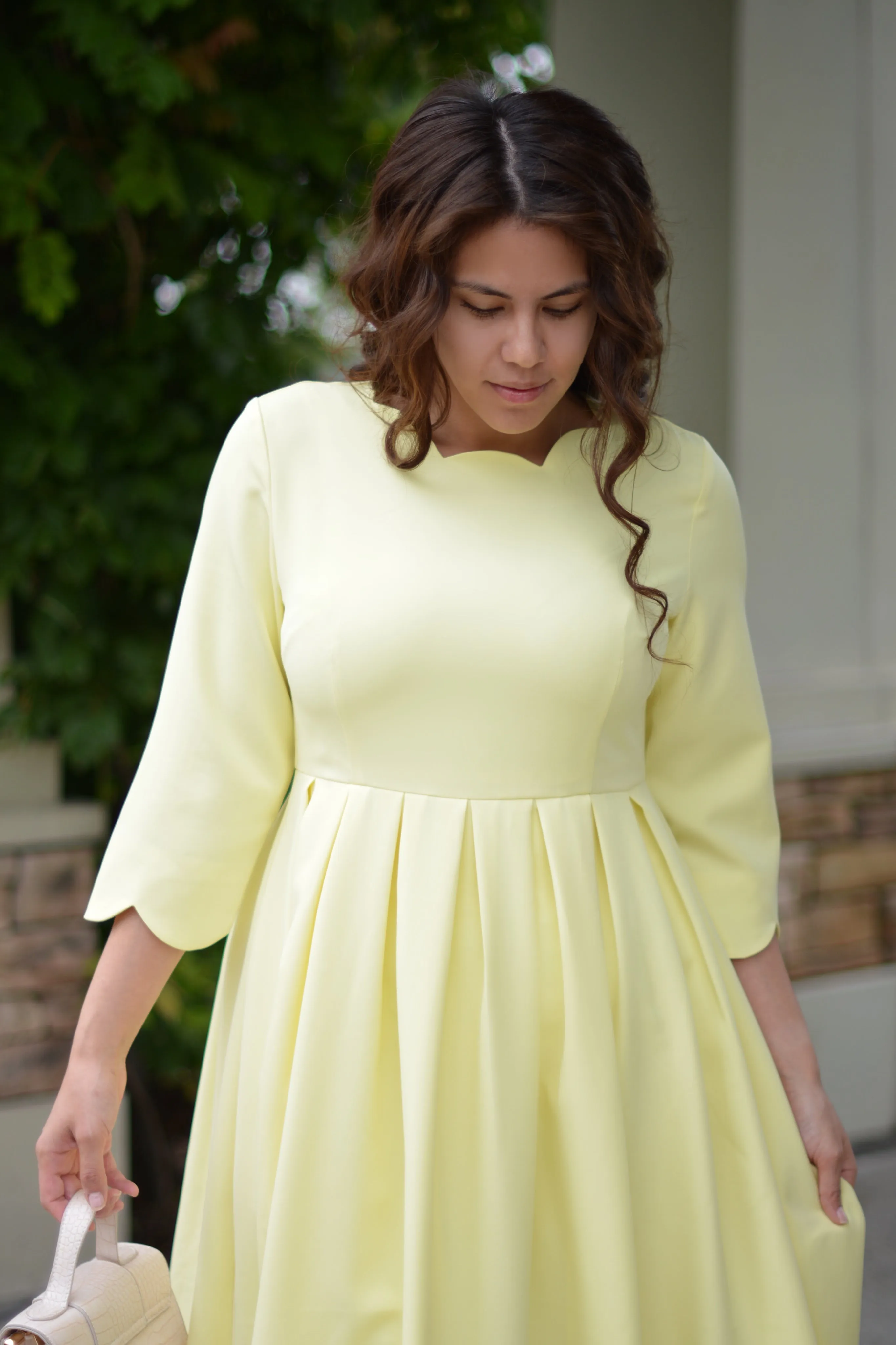 Berlin Scalloped Yellow Dress