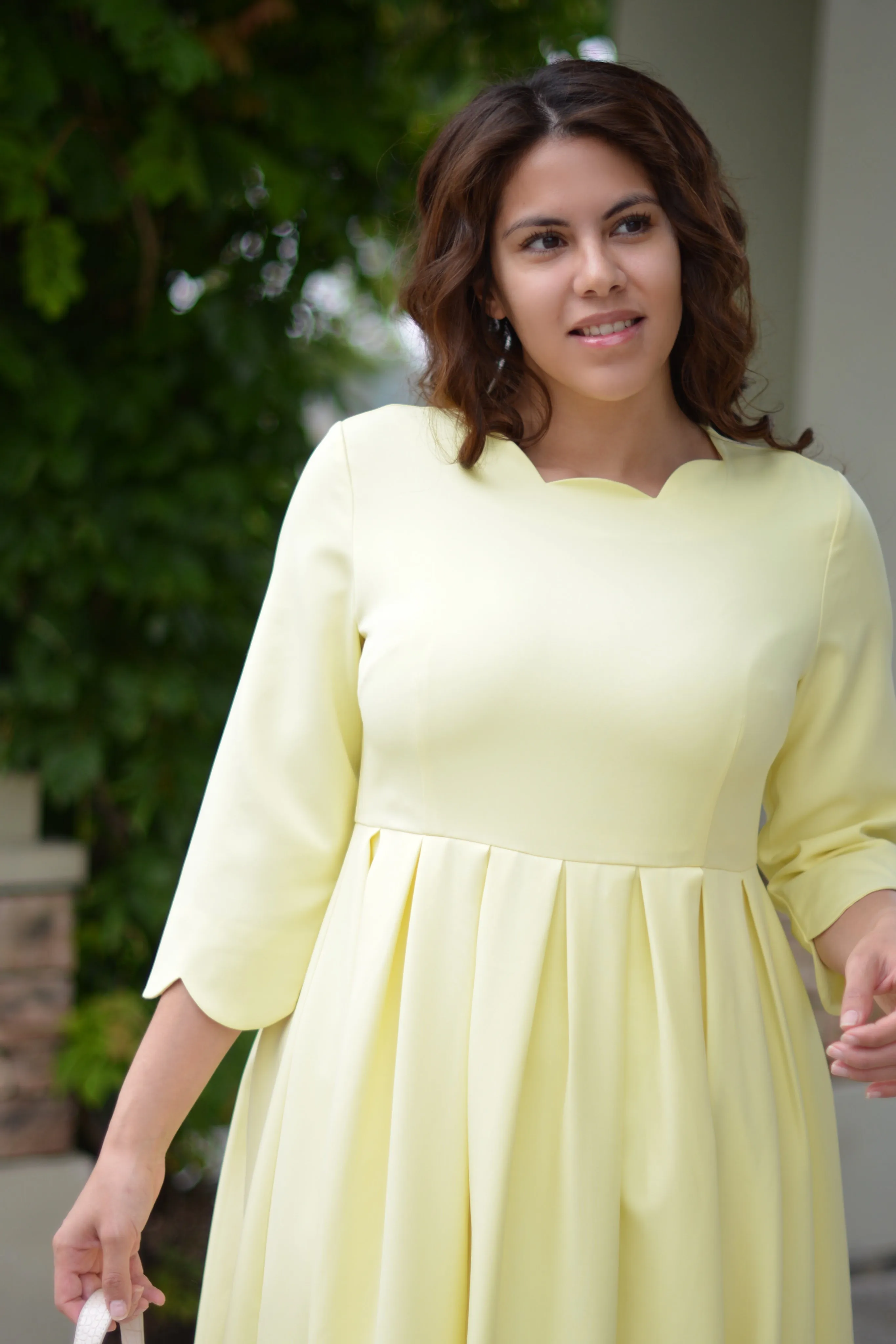 Berlin Scalloped Yellow Dress