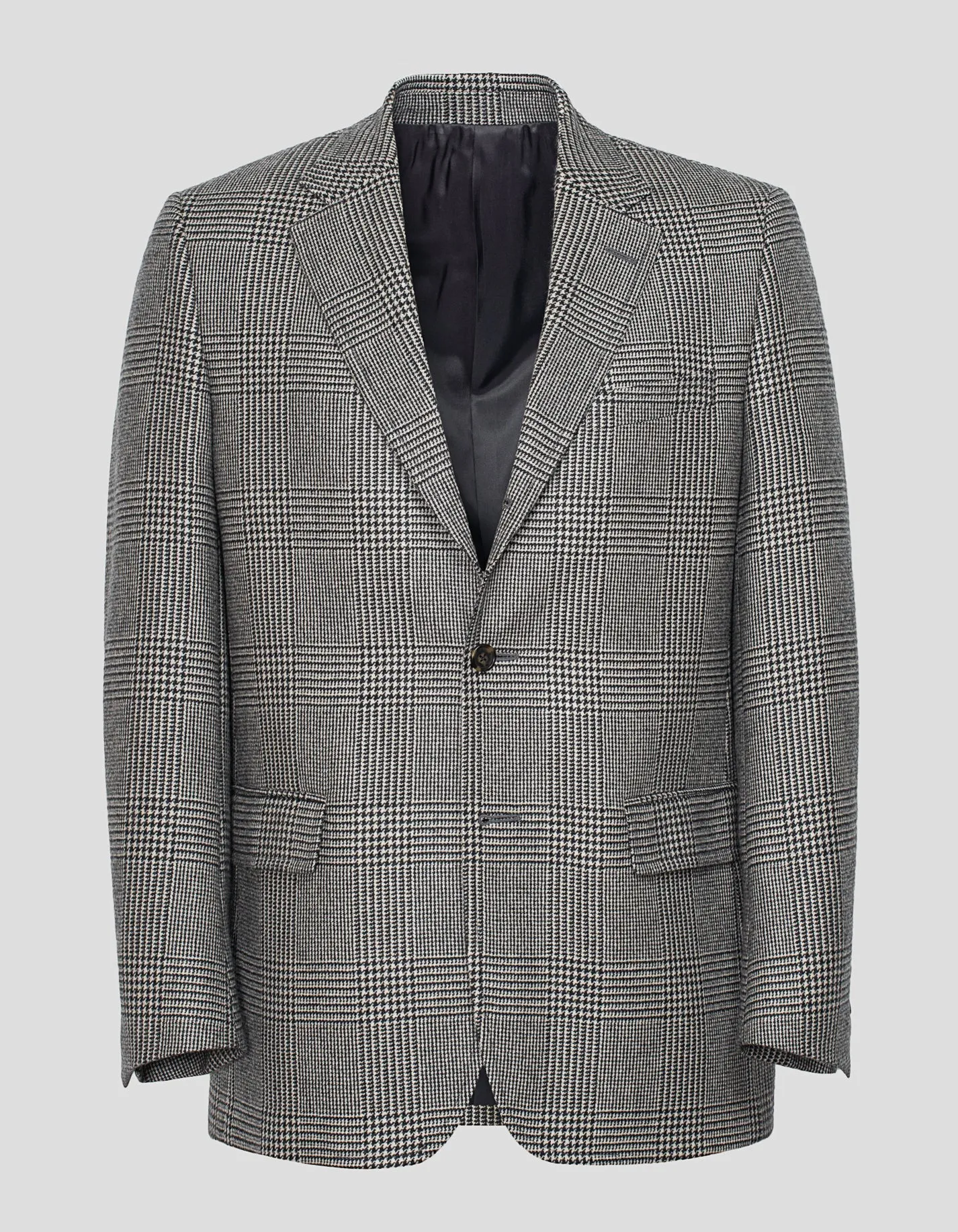 BLACK AND WHITE PLAID CASHMERE SPORT COAT - MTO