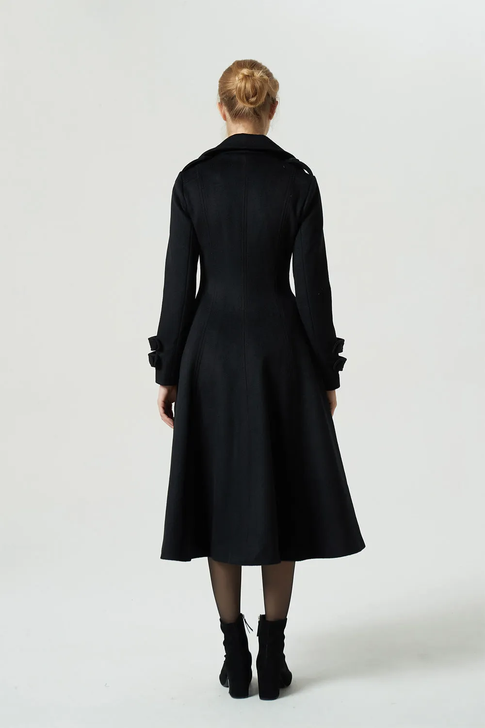 black midi vintage wool coat 1982#