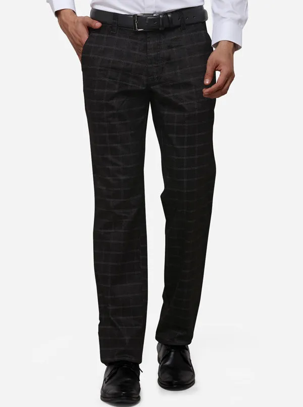 Black Slim Fit Solid Club Wear Trouser | JB Studio