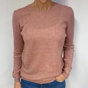 Blush Pink Cashmere Crew Neck Jumper Medium