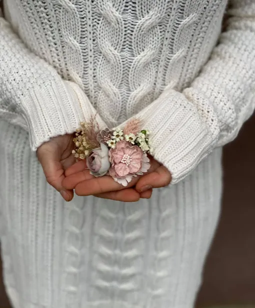 Blush pink flower wedding brooch Romantic brooch Pale pink Statement brooch Bridal flower brooch Magaela accessories Dusty pink Coat brooch