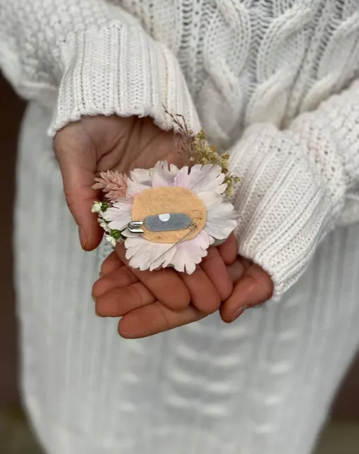 Blush pink flower wedding brooch Romantic brooch Pale pink Statement brooch Bridal flower brooch Magaela accessories Dusty pink Coat brooch