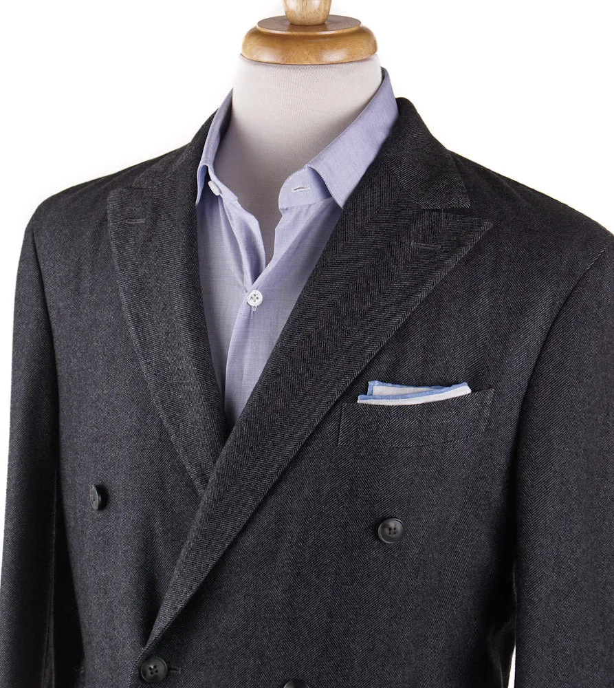 Boglioli Cashmere Sport Coat in Gray Herringbone