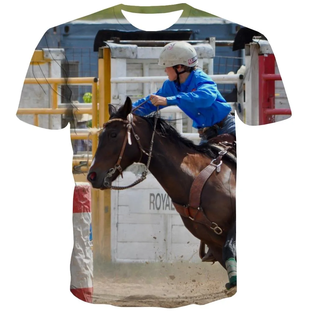 Borse T shirts Men Competition Tshirt Anime Raced T shirts Funny Equestrian T-shirts 3d