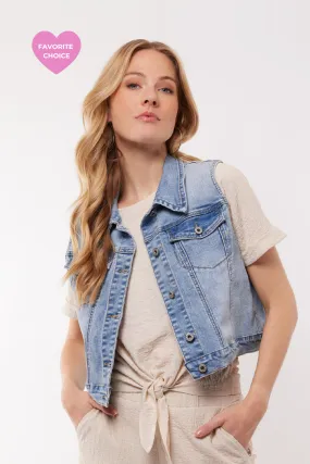 Briella gilet | Denim Mid Blue