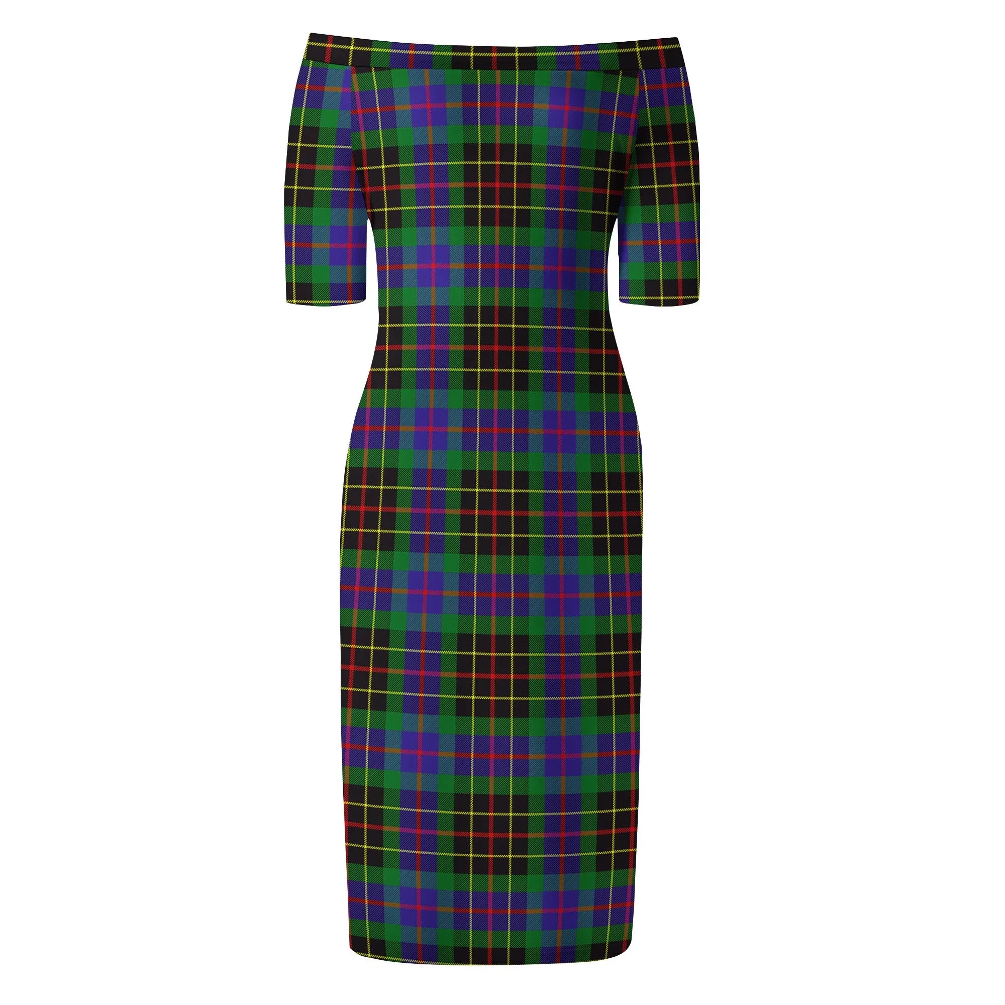 Brodie Hunting Modern Tartan Off Shoulder Lady Dress