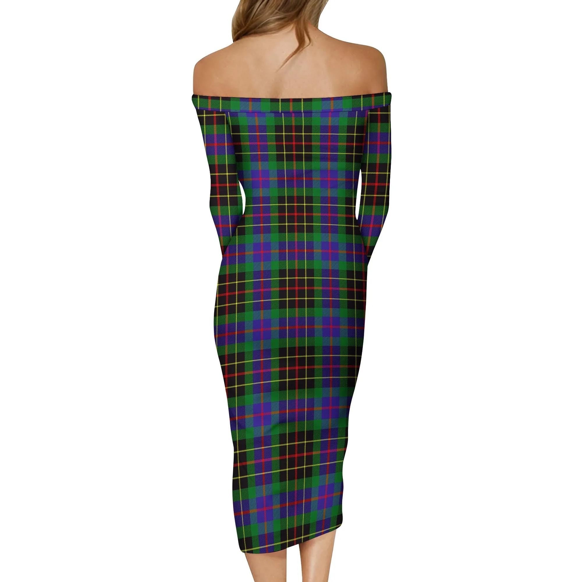 Brodie Hunting Modern Tartan Off Shoulder Lady Dress