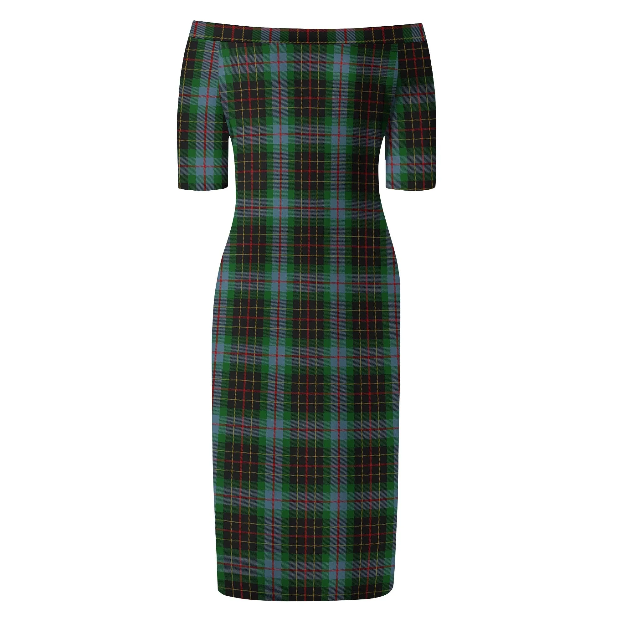 Brodie Hunting Tartan Off Shoulder Lady Dress