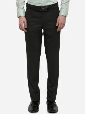 Brown Solid Slim Fit Formal Trouser | Metal