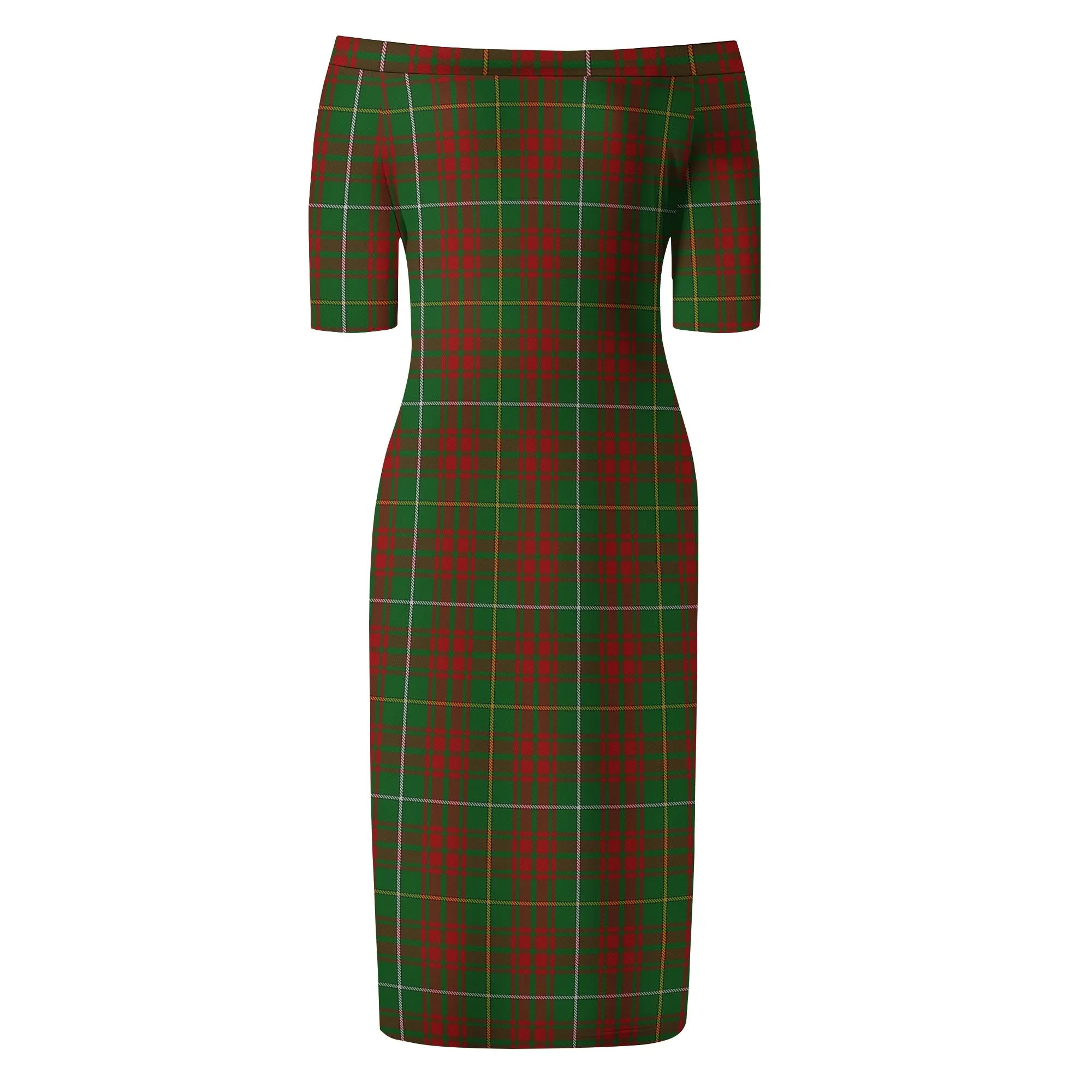 Bruce Hunting Tartan Off Shoulder Lady Dress