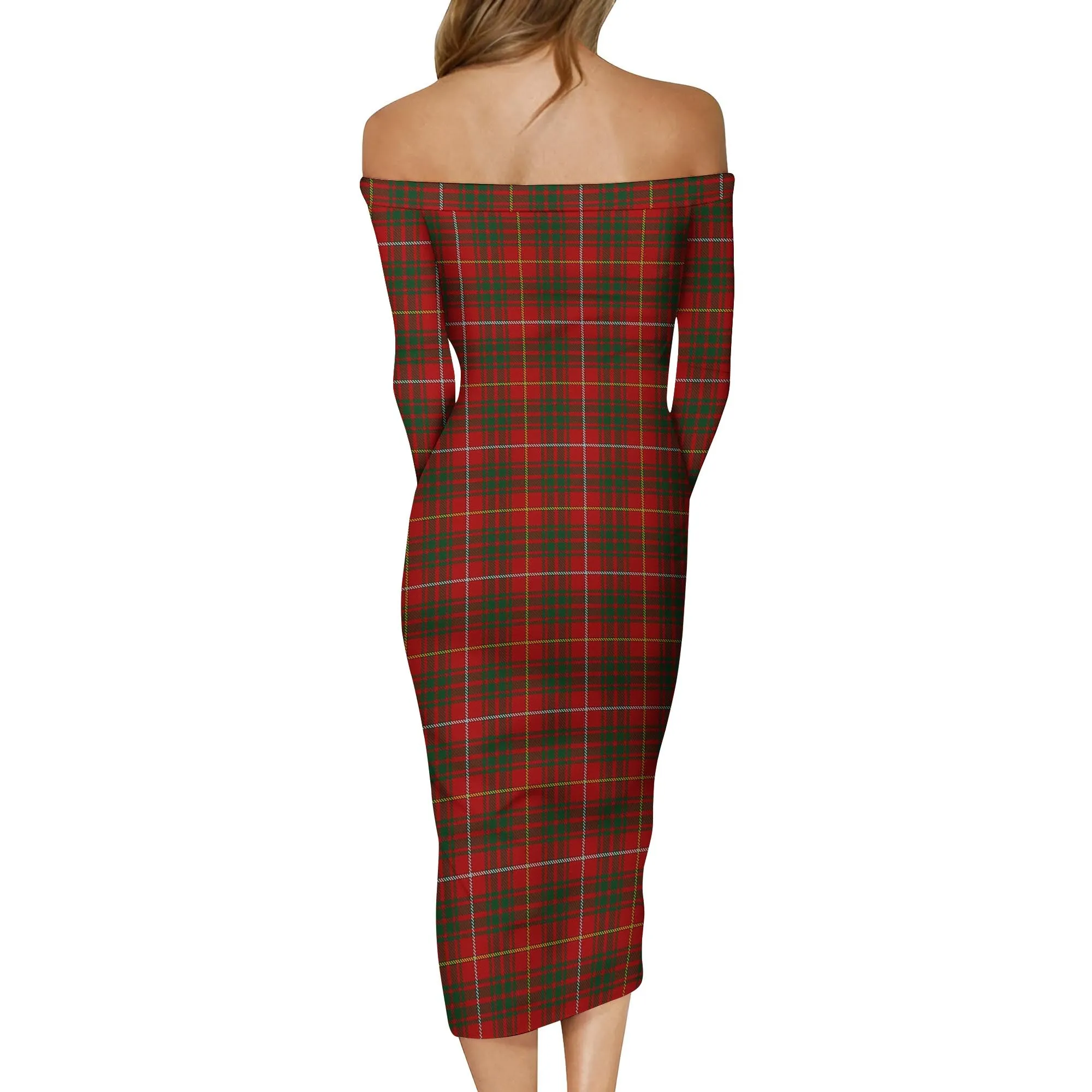 Bruce Tartan Off Shoulder Lady Dress