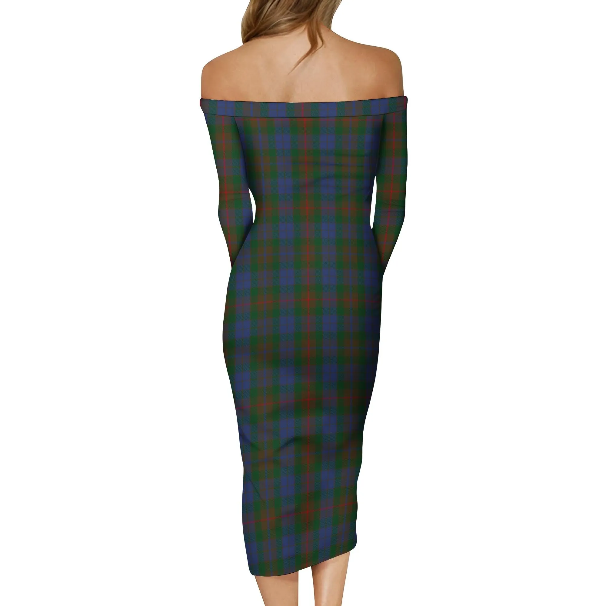 Buchanan Hunting Tartan Off Shoulder Lady Dress