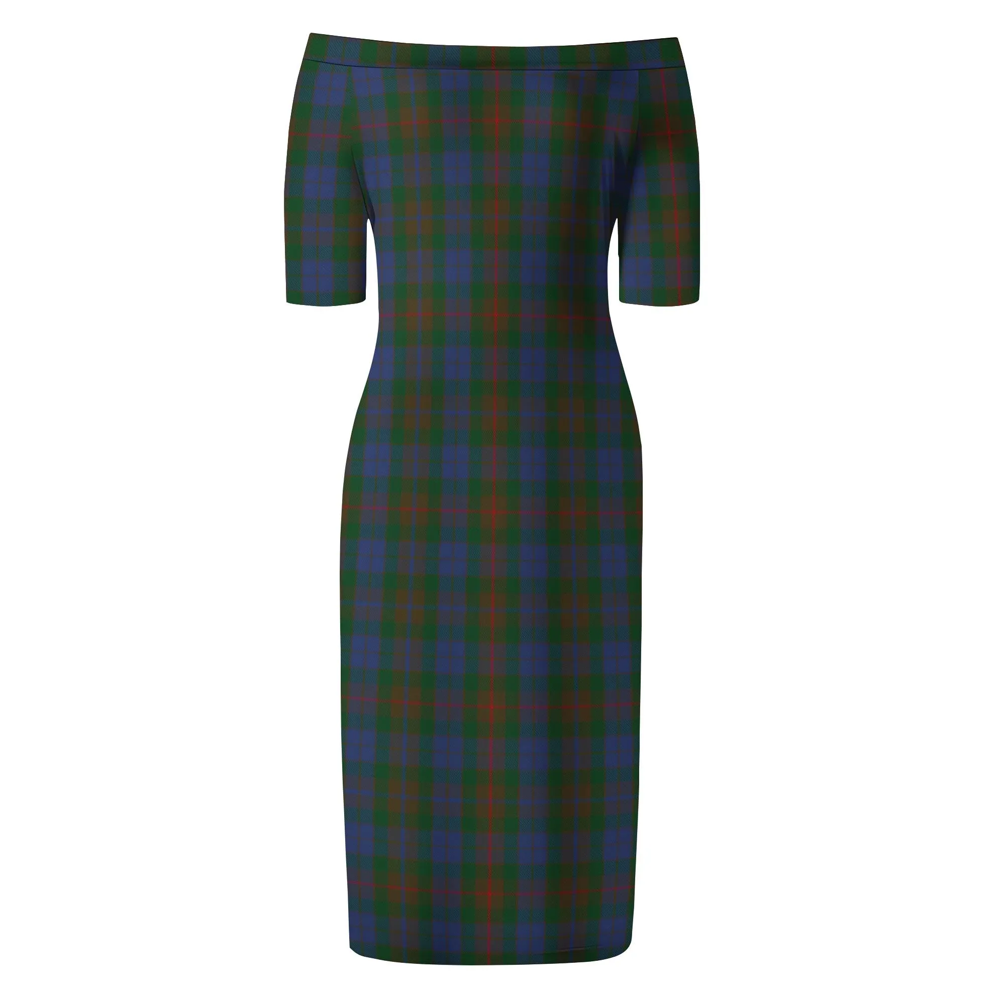 Buchanan Hunting Tartan Off Shoulder Lady Dress