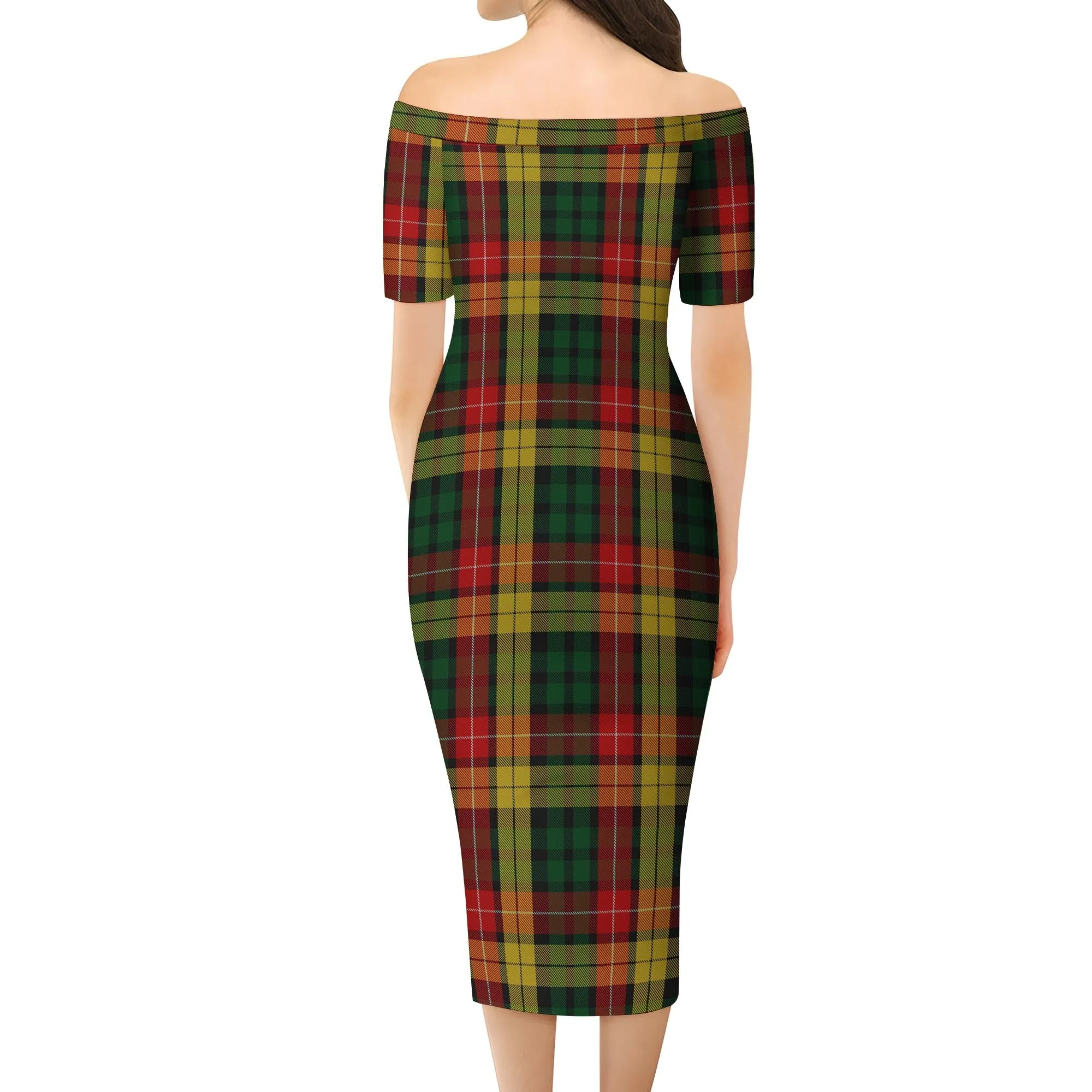 Buchanan Tartan Off Shoulder Lady Dress