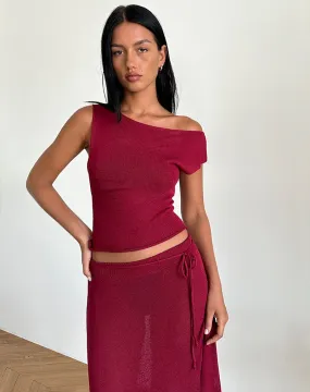 Calypso Top in Sheer Knit Red