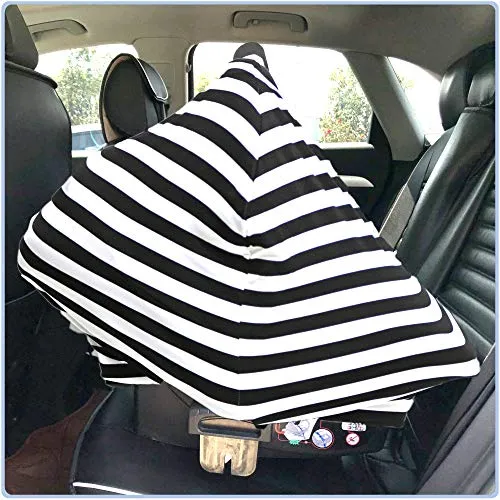 Car Seat Covers High Stretchy- Carseat Canopy for Babies, Multi- use Breastfeeding Covers, Baby Shower Gifts for Boys and Girls