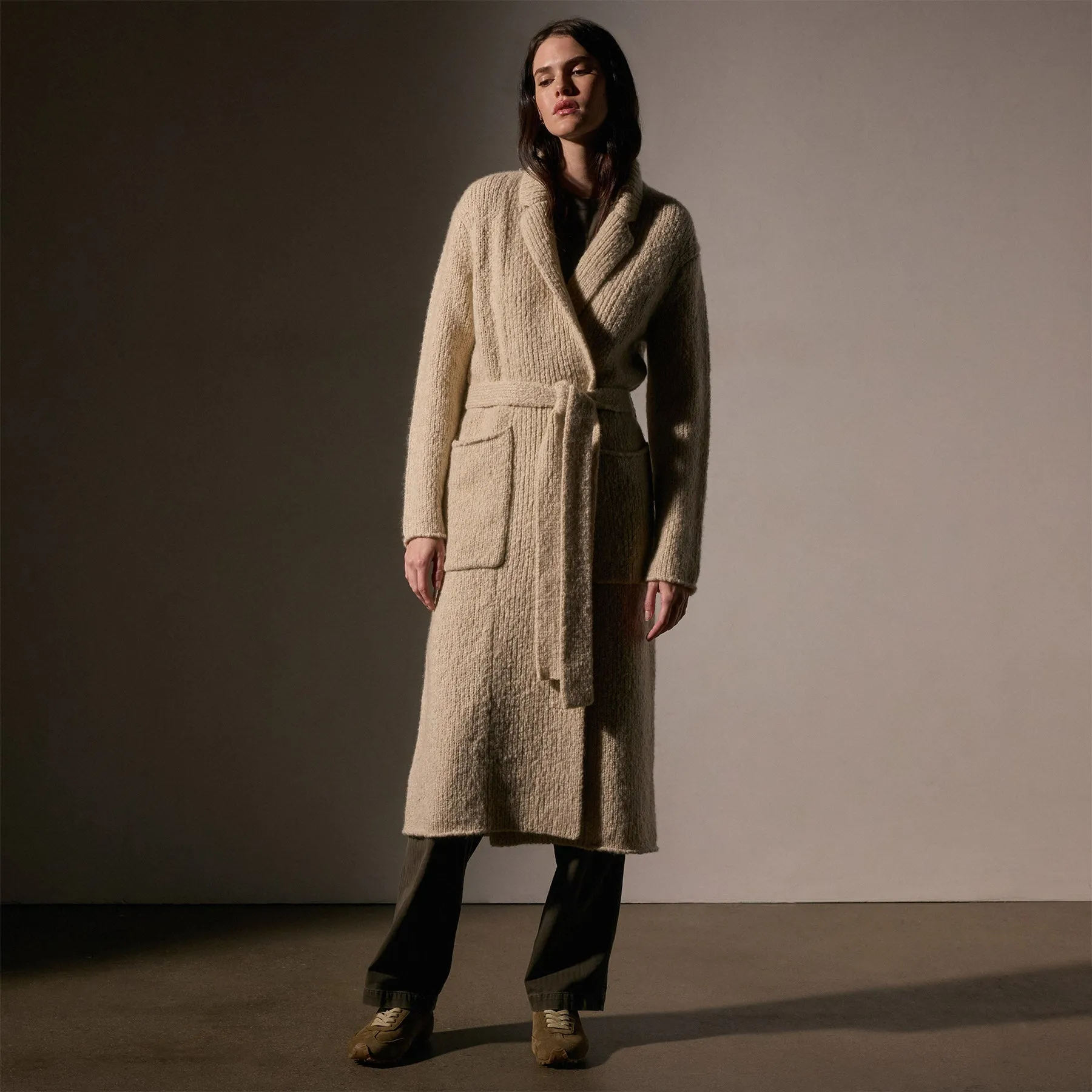 Cashmere Double Breasted Coat - Biscotti