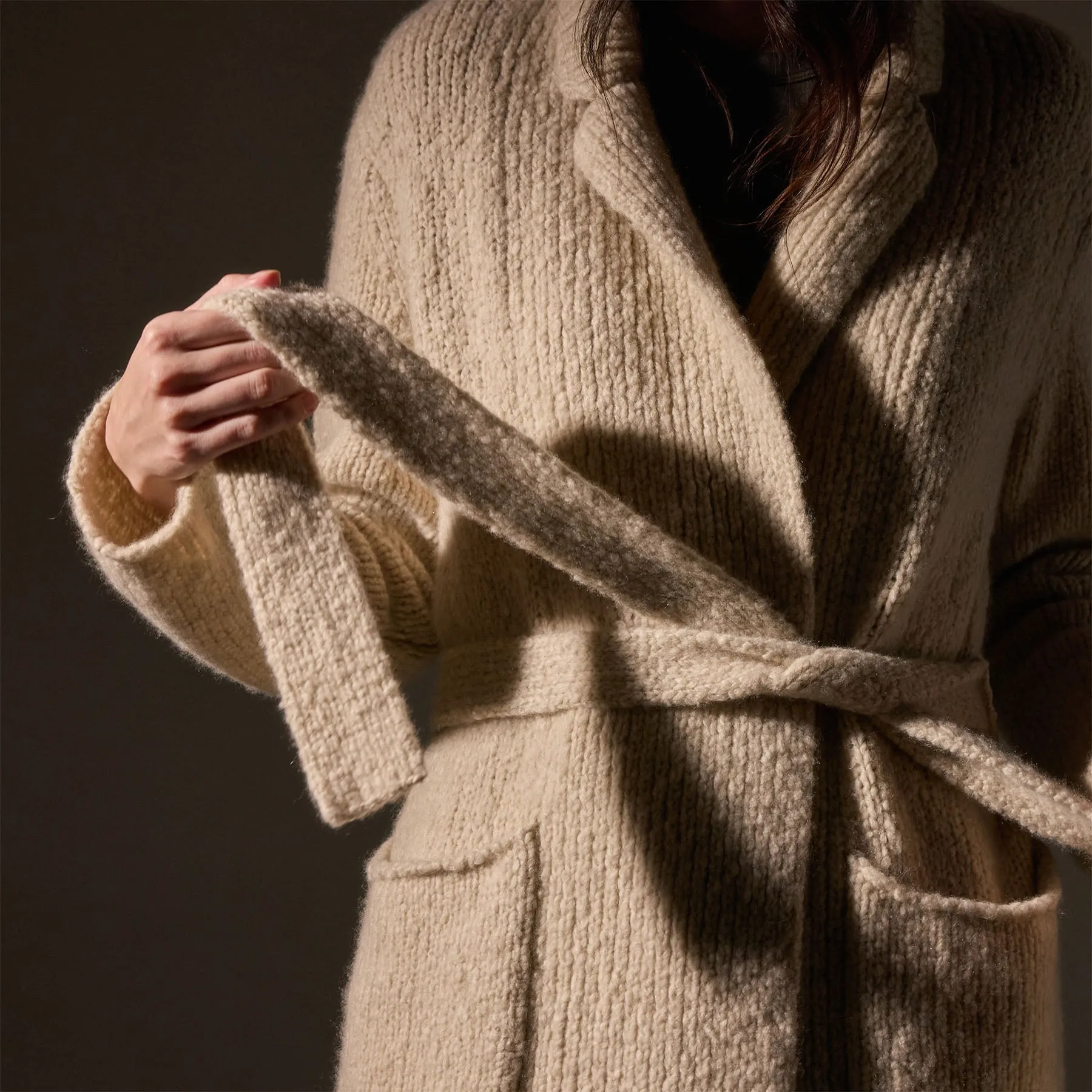 Cashmere Double Breasted Coat - Biscotti