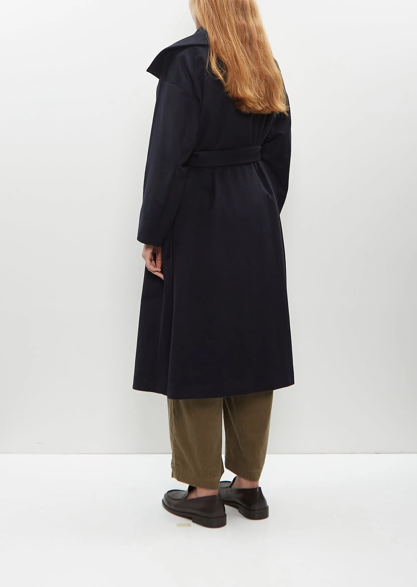 Cashmere Square Collar Wrap Coat