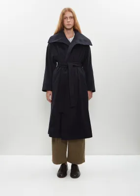 Cashmere Square Collar Wrap Coat