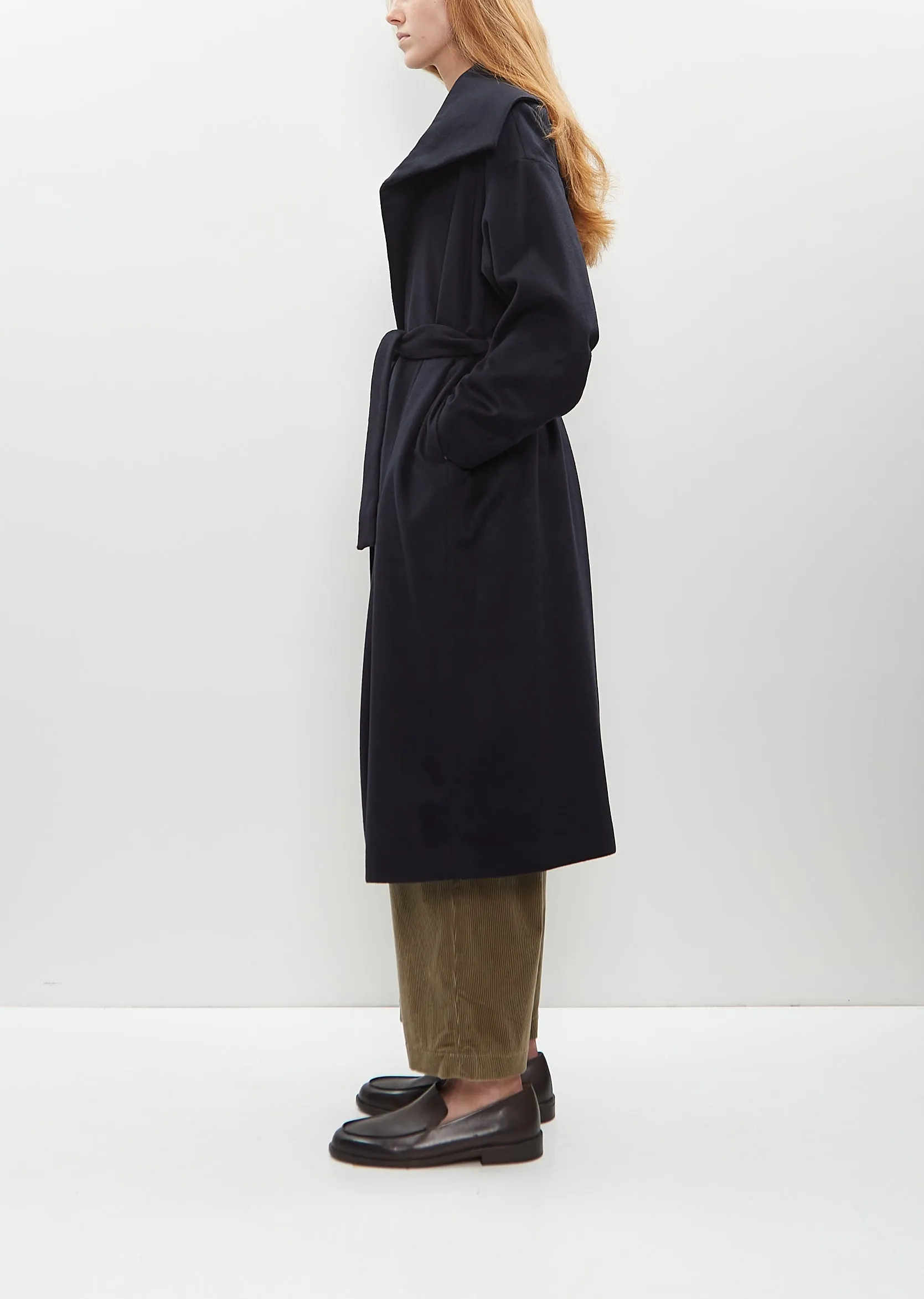 Cashmere Square Collar Wrap Coat